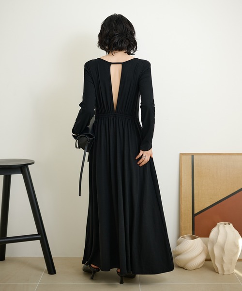 マチャット　バックオープンロングドレス　正規品 ワンピース back open gather long dress /バックオープンギャザー