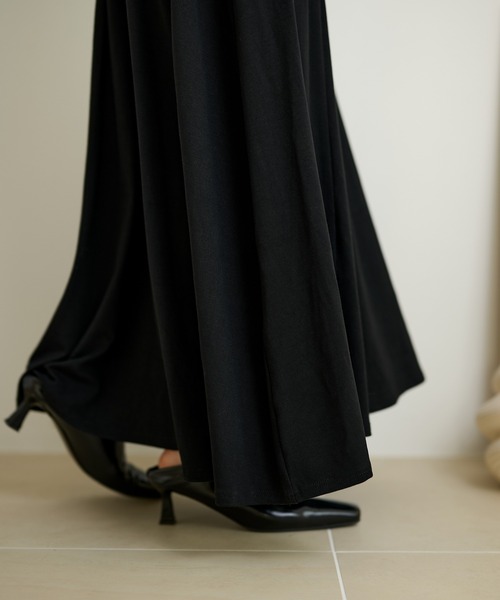 ワンピース back open gather long dress /バックオープンギャザー