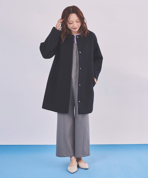 Sirin ノーカラーコート コート 「PECOLAMB」 ウールメルトンノー