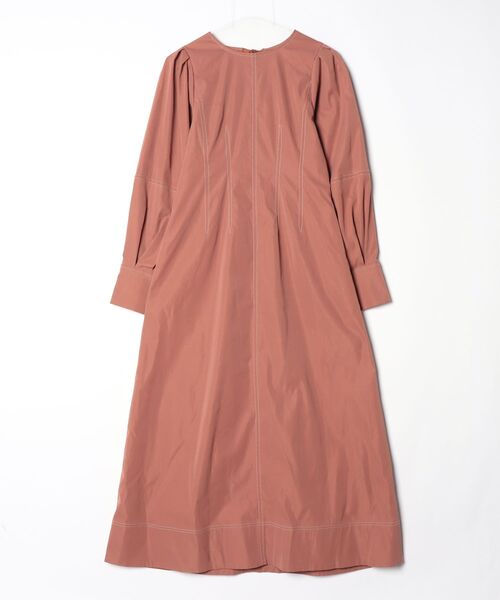 ommo 赤・グレードッキングワンピース 長袖38 OMMO（オーエムエムオー） ワンピース FLASK PATTERN CUT OP