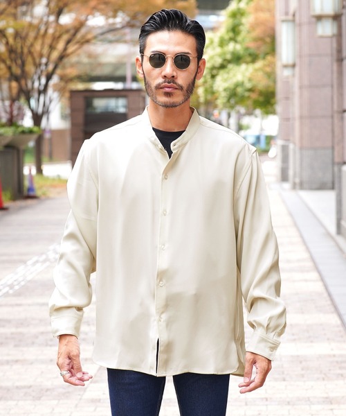 「JIGGYS SHOP」 「enjouemen」長袖シャツ LARGE アイボリー メンズ_画像2