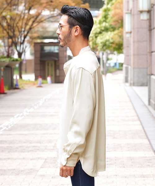 「JIGGYS SHOP」 「enjouemen」長袖シャツ LARGE アイボリー メンズ_画像3