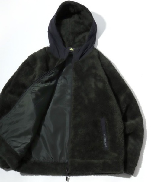 LOGOS（ロゴス） パーカー 2025AW LOGOS/ロゴス ボアフリース×ナイロン