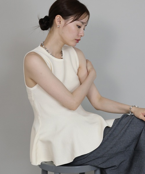 「J by blue」 ノースリーブニット MEDIUM ブラック レディース_画像2