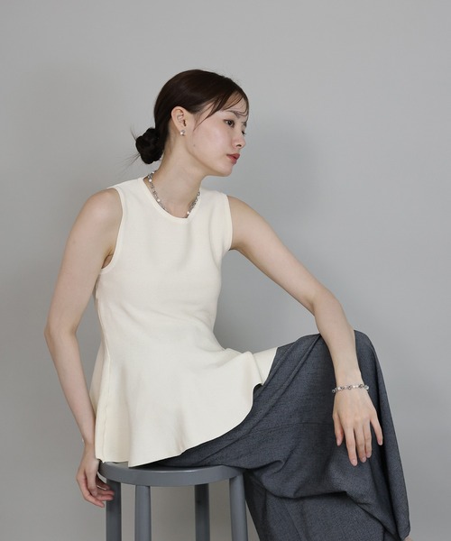 「J by blue」 ノースリーブニット MEDIUM ブラック レディース_画像3