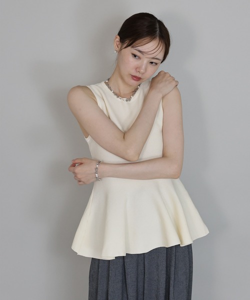 「J by blue」 ノースリーブニット MEDIUM ブラック レディース_画像4