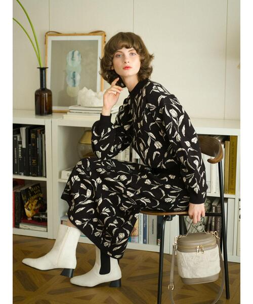 「Te chichi TERRASSE」 ニットスカート フリ- ブラック レディース_画像2