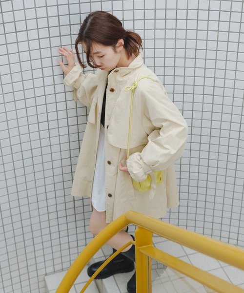 Kastane バックギャザートレンチコート ホワイト FREEサイズ Kastane バックギャザートレンチコート KastaneOnlineStoreKastane