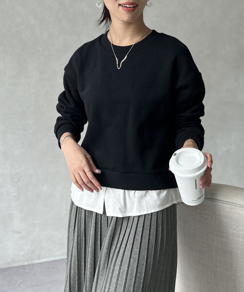 「Chez toi」 スウェットカットソー FREE ブラック レディース_画像3
