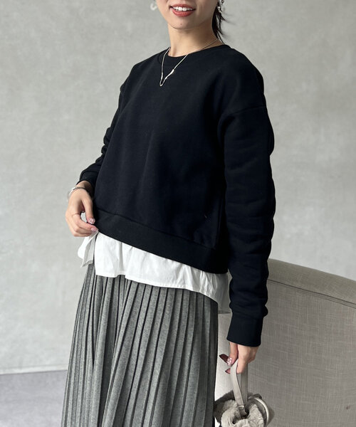 「Chez toi」 スウェットカットソー FREE ブラック レディース_画像6
