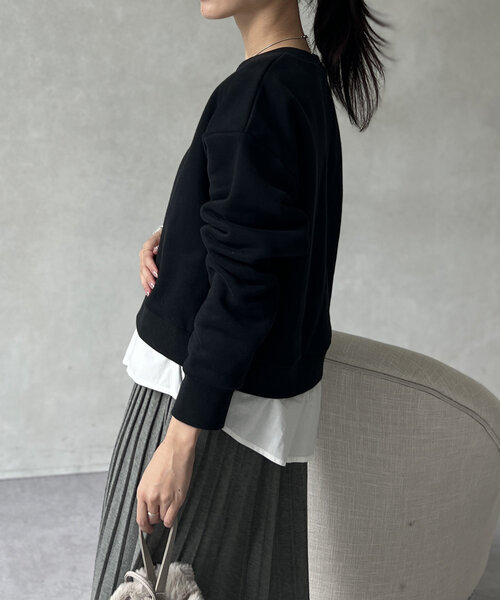 「Chez toi」 スウェットカットソー FREE ブラック レディース_画像7