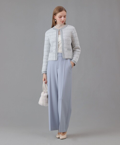 ANAYI（アナイ） カーディガン ノットツイードエジング カーディガン