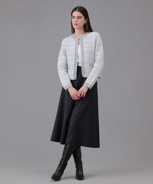 ANAYI（アナイ） カーディガン ノットツイードエジング カーディガン