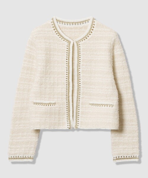 ANAYI（アナイ） カーディガン ノットツイードエジング カーディガン