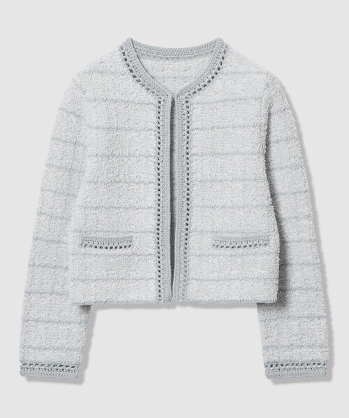 ANAYI（アナイ） カーディガン ノットツイードエジング カーディガン