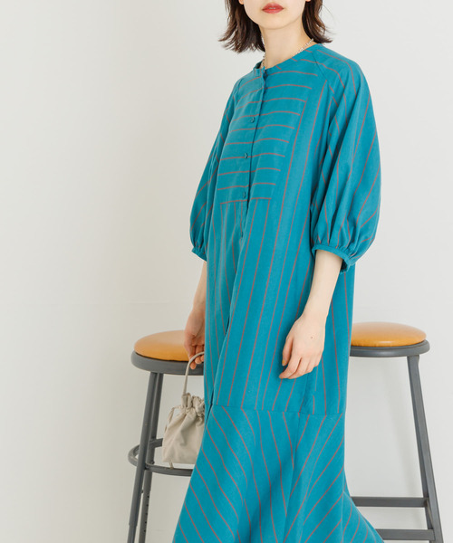 「UR Lab.」 7分袖ワンピース FREE ベージュ レディース_画像3