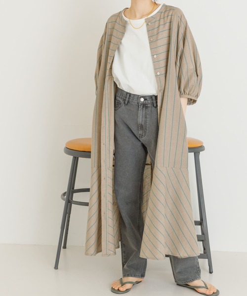 「UR Lab.」 7分袖ワンピース FREE ベージュ レディース_画像8