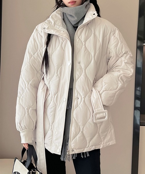 LOU DE BETOLY キルティングブルゾン HYO-HYO リップストップナイロン キルティングブルゾン（中綿