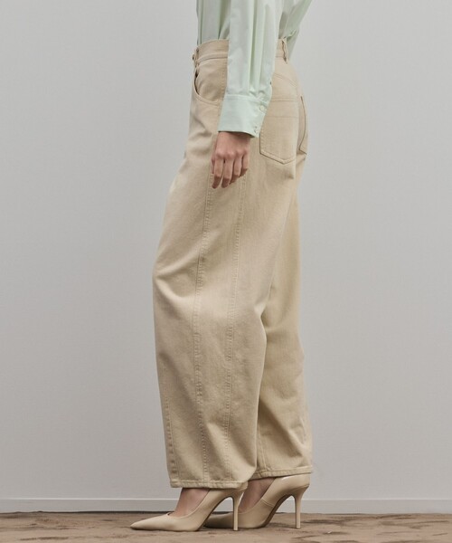 ワイドパンツ パンツ サイド切替バレルパンツ レディースの画像