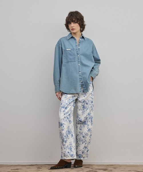 ワイドパンツ パンツ サイド切替バレルパンツ レディースの画像