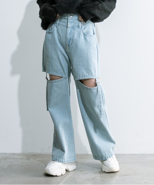 OLIVE des OLIVE（オリーブデオリーブ） デニムパンツ FREE サックス