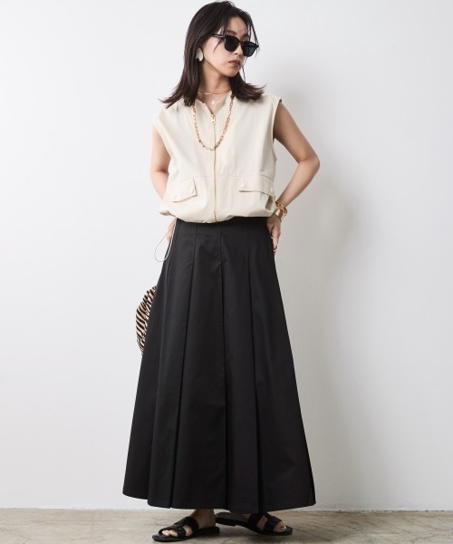 「CHIC STYLE」 ロングスカート 3L モカ レディース_画像2