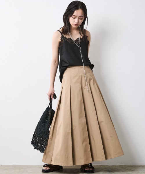 「CHIC STYLE」 ロングスカート 3L モカ レディース_画像5