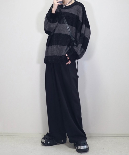 「Loose/ルース」 長袖ニット X-SMALL ブラック系その他 メンズ_画像8