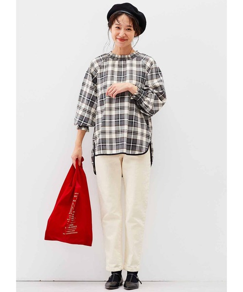 「Live in comfort」 7分袖ブラウス MEDIUM ブラック系その他 レディース_画像4