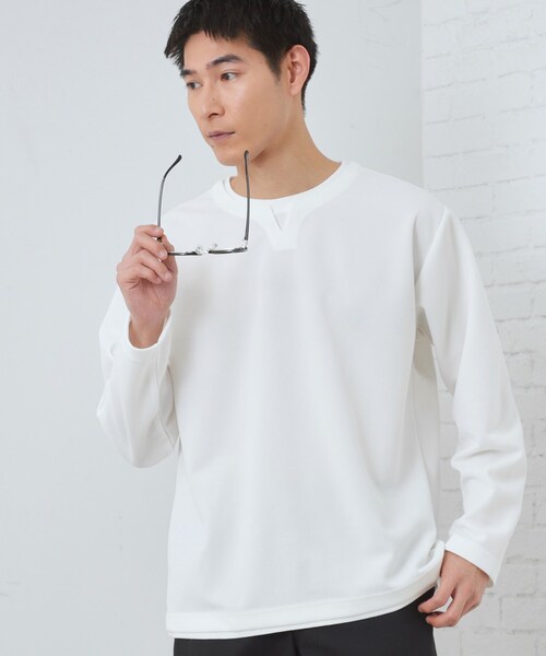 THE SHOP TK tシャツ 「1枚で手抜きに見えない」キーネック フェイク