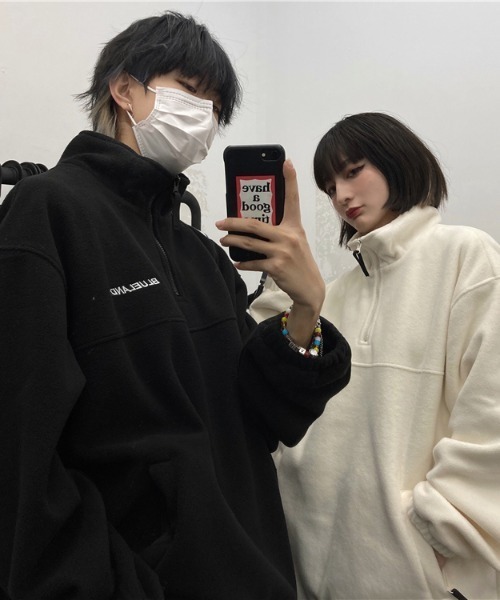 「almo」 ジップアップパーカー MEDIUM オフホワイト レディース_画像2