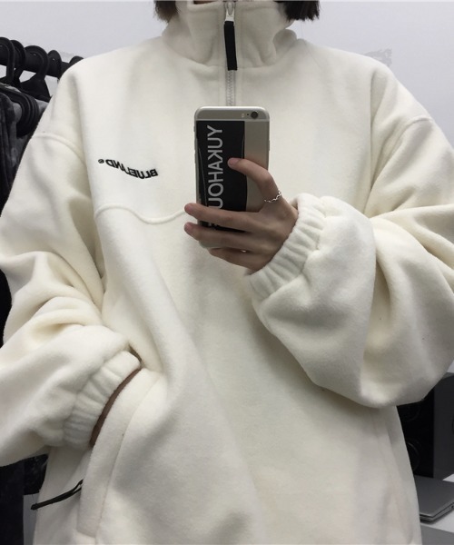 「almo」 ジップアップパーカー MEDIUM オフホワイト レディース_画像3