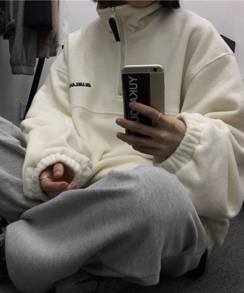 「almo」 ジップアップパーカー MEDIUM オフホワイト レディース_画像6