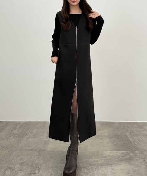 「CENEA」 サロペットスカート LARGE チャコール レディース_画像2