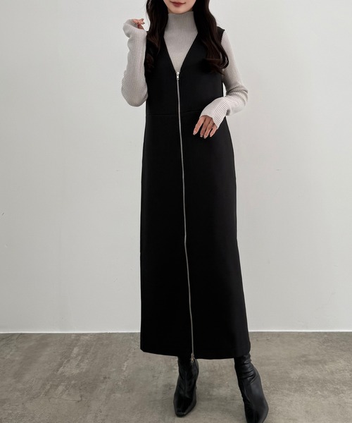 「CENEA」 サロペットスカート LARGE チャコール レディース_画像6