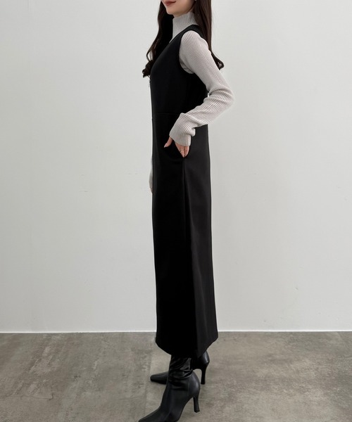 「CENEA」 サロペットスカート LARGE チャコール レディース_画像7