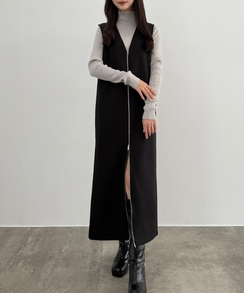 「CENEA」 サロペットスカート LARGE チャコール レディース_画像9