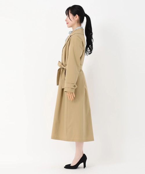 トレンチコート コート 2wayサーブルクロス撥水_2wayトレンチコート レディースの画像