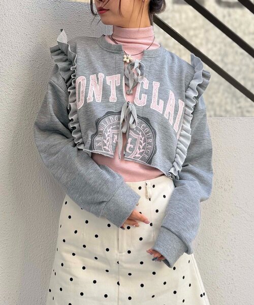 w closet（ダブルクローゼット） tシャツ カレッジスウェットボレロ