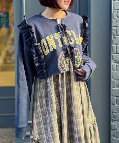 w closet（ダブルクローゼット） tシャツ カレッジスウェットボレロ
