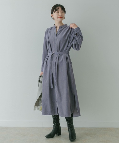 「KBF+」 長袖ワンピース ONE ブルー レディース_画像6