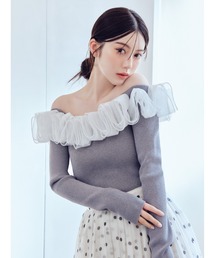 FRAYI.D フレイアイディー フリルコンビオフショルダーリブニット FRAY I.D（フレイ・アイディー） ニット セーター フリルコンビオフ