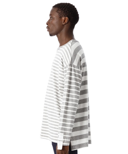 「Sandinista」 長袖Tシャツ MEDIUM ネイビー×ホワイト メンズ_画像2