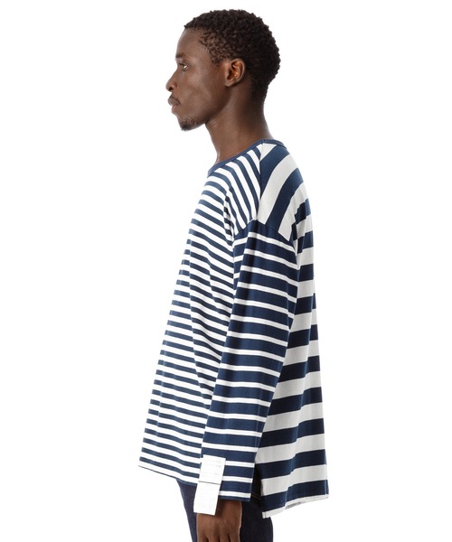 「Sandinista」 長袖Tシャツ MEDIUM ネイビー×ホワイト メンズ_画像3