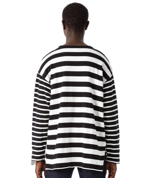 「Sandinista」 長袖Tシャツ MEDIUM ネイビー×ホワイト メンズ_画像7