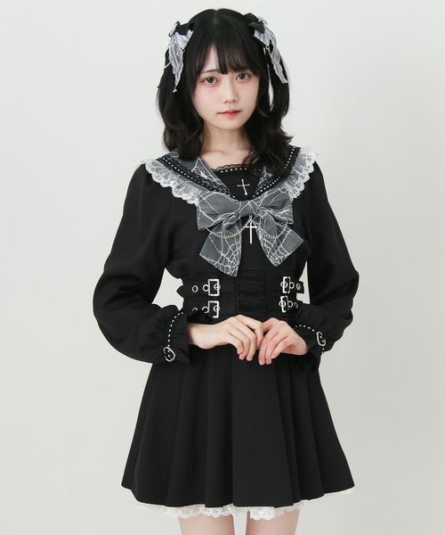 DearMyLove ワンピース 十字架クモレーススタッズベルトセーラー