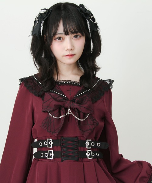 DearMyLove ワンピース 十字架クモレーススタッズベルトセーラー