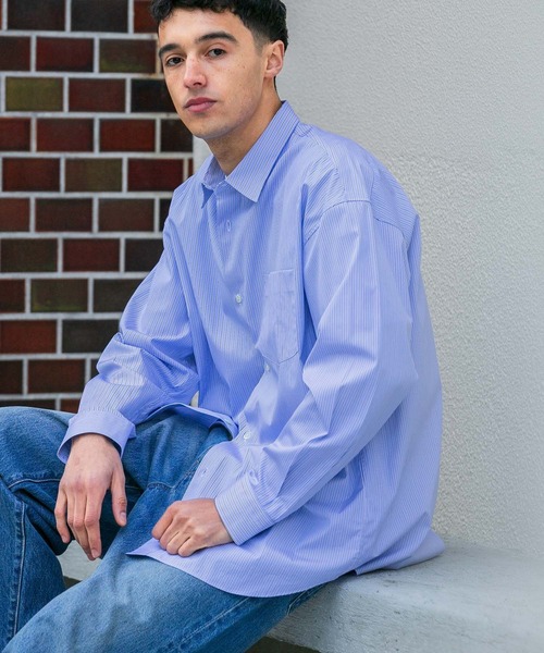「THOMAS MASON」 長袖シャツ「THOMAS MASONコラボ」 MEDIUM ブルー メンズ_画像5