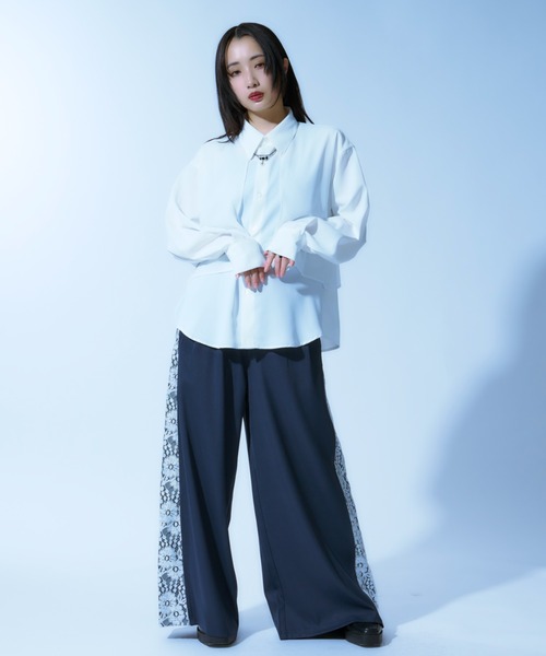 「Ellno Loset」 長袖シャツ MEDIUM オフホワイト メンズ_画像6