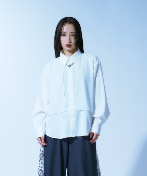 「Ellno Loset」 長袖シャツ MEDIUM オフホワイト メンズ_画像8